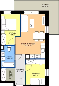 3 pokoje, mieszkanie 53,01 m², piętro 2, oferta nr 32, Na Wspólnej Etap II, Wólka Grodziska, ul. Wspólna 5