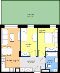 3 pokoje, mieszkanie 52,31 m², parter, oferta nr 74, Na Wspólnej Etap II, Wólka Grodziska, ul. Wspólna 5