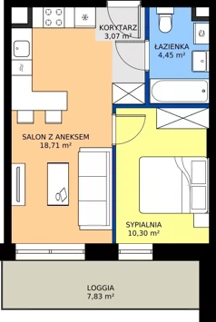 2 pokoje, mieszkanie 36,53 m², piętro 1, oferta nr 13, Na Wspólnej Etap II, Wólka Grodziska, ul. Wspólna 5