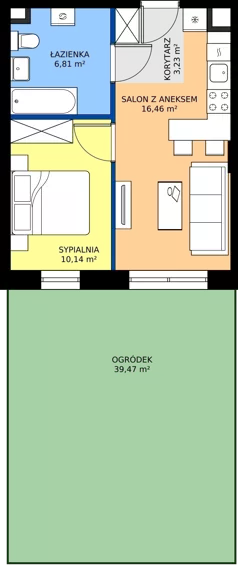 2 pokoje, mieszkanie 36,64 m², parter, oferta nr 3, Na Wspólnej Etap II, Wólka Grodziska, ul. Wspólna 5