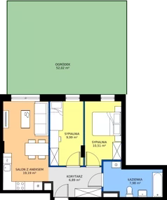 3 pokoje, mieszkanie 54,56 m², parter, oferta nr 6, Na Wspólnej Etap II, Wólka Grodziska, ul. Wspólna 5