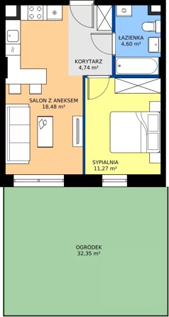 2 pokoje, mieszkanie 39,09 m², parter, oferta nr 10, Na Wspólnej Etap II, Wólka Grodziska, ul. Wspólna 5