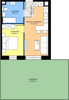 2 pokoje, mieszkanie 37,34 m², parter, oferta nr 72, Na Wspólnej Etap II, Wólka Grodziska, ul. Wspólna 5