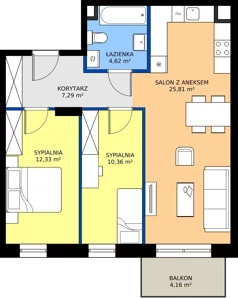 3 pokoje, mieszkanie 60,41 m², piętro 1, oferta nr 90, Na Wspólnej Etap II, Wólka Grodziska, ul. Wspólna 5