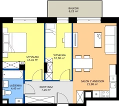 3 pokoje, mieszkanie 57,69 m², piętro 1, oferta nr 18, Na Wspólnej Etap II, Wólka Grodziska, ul. Wspólna 5