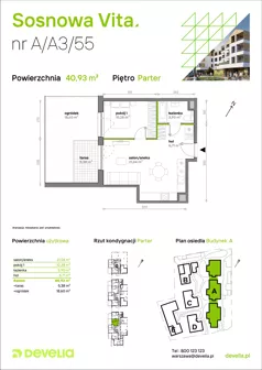 2 pokoje, mieszkanie 40,93 m², parter, oferta nr A/A3/055, Sosnowa Vita, Józefów, Piłsudskiego