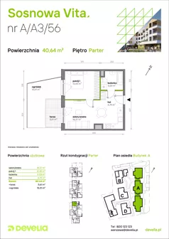 2 pokoje, mieszkanie 40,64 m², parter, oferta nr A/A3/056, Sosnowa Vita, Józefów, Piłsudskiego