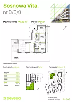 4 pokoje, mieszkanie 99,53 m², parter, oferta nr B/B/081, Sosnowa Vita, Józefów, Piłsudskiego