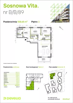 4 pokoje, mieszkanie 108,65 m², piętro 2, oferta nr B/B/089, Sosnowa Vita, Józefów, Piłsudskiego