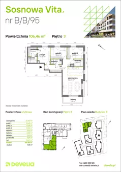 4 pokoje, mieszkanie 106,46 m², piętro 3, oferta nr B/B/095, Sosnowa Vita, Józefów, Piłsudskiego
