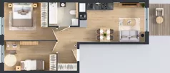 3 pokoje, mieszkanie 51,60 m², piętro 6, oferta nr D.040, Centralna Vita etap III, Kraków, Czyżyny, ul. Ciesielskiego