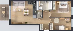 3 pokoje, mieszkanie 57,68 m², piętro 3, oferta nr D.049, Centralna Vita etap III, Kraków, Czyżyny, ul. Ciesielskiego