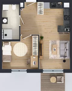 2 pokoje, mieszkanie 41,00 m², piętro 1, oferta nr D.060, Centralna Vita etap III, Kraków, Czyżyny, ul. Ciesielskiego