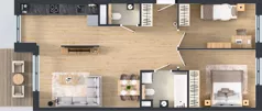 3 pokoje, mieszkanie 66,73 m², piętro 6, oferta nr D.074, Centralna Vita etap III, Kraków, Czyżyny, ul. Ciesielskiego