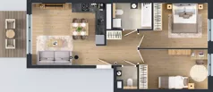 3 pokoje, mieszkanie 56,48 m², piętro 2, oferta nr D.082, Centralna Vita etap III, Kraków, Czyżyny, ul. Ciesielskiego