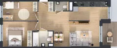 3 pokoje, mieszkanie 64,39 m², piętro 3, oferta nr D.089, Centralna Vita etap III, Kraków, Czyżyny, ul. Ciesielskiego