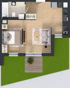 1 pokój, mieszkanie 34,05 m², parter, oferta nr D.162, Centralna Vita etap III, Kraków, Czyżyny, ul. Ciesielskiego