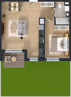 2 pokoje, mieszkanie 46,51 m², parter, oferta nr D.217, Centralna Vita etap III, Kraków, Czyżyny, ul. Ciesielskiego