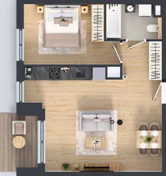 2 pokoje, mieszkanie 46,51 m², piętro 1, oferta nr D.251, Centralna Vita etap III, Kraków, Czyżyny, ul. Ciesielskiego