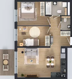 3 pokoje, mieszkanie 54,08 m², piętro 6, oferta nr D.287, Centralna Vita etap III, Kraków, Czyżyny, ul. Ciesielskiego