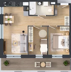 3 pokoje, mieszkanie 51,42 m², piętro 1, oferta nr A.1.2, Żywiecka Vita, Gdańsk, Wrzeszcz, Wrzeszcz Dolny, ul. Żywiecka 2C