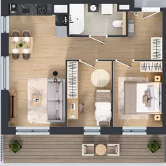 3 pokoje, mieszkanie 51,42 m², piętro 2, oferta nr A.2.2, Żywiecka Vita, Gdańsk, Wrzeszcz, Wrzeszcz Dolny, ul. Żywiecka 2C
