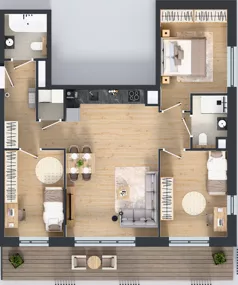 4 pokoje, mieszkanie 78,77 m², piętro 3, oferta nr A.3.1, Żywiecka Vita, Gdańsk, Wrzeszcz, Wrzeszcz Dolny, ul. Żywiecka 2C