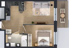 2 pokoje, mieszkanie 42,50 m², piętro 1, oferta nr B.1.3, Żywiecka Vita, Gdańsk, Wrzeszcz, Wrzeszcz Dolny, ul. Żywiecka 2C