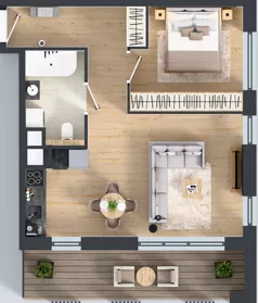 2 pokoje, mieszkanie 46,65 m², piętro 10, oferta nr B.10.3, Żywiecka Vita, Gdańsk, Wrzeszcz, Wrzeszcz Dolny, ul. Żywiecka 2C