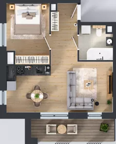 2 pokoje, mieszkanie 43,63 m², piętro 10, oferta nr B.10.4, Żywiecka Vita, Gdańsk, Wrzeszcz, Wrzeszcz Dolny, ul. Żywiecka 2C