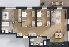 4 pokoje, mieszkanie 73,37 m², piętro 1, oferta nr 2.1.M03, Morska Vita II, Gdynia, Leszczynki, Leszczynki, ul. Działdowska 3A
