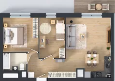 3 pokoje, mieszkanie 58,55 m², piętro 1, oferta nr 2.1.M05, Morska Vita II, Gdynia, Leszczynki, Leszczynki, ul. Działdowska 3A