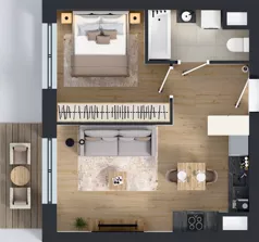 2 pokoje, mieszkanie 38,04 m², piętro 1, oferta nr 2.1.M06, Morska Vita II, Gdynia, Leszczynki, Leszczynki, ul. Działdowska 3A
