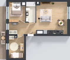 3 pokoje, mieszkanie 54,43 m², piętro 1, oferta nr 2.1.M10, Morska Vita II, Gdynia, Leszczynki, Leszczynki, ul. Działdowska 3A