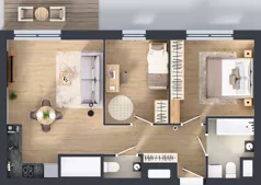 3 pokoje, mieszkanie 57,92 m², piętro 12, oferta nr 2.12.M07, Morska Vita II, Gdynia, Leszczynki, Leszczynki, ul. Działdowska 3A