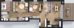 4 pokoje, mieszkanie 89,48 m², piętro 13, oferta nr 2.13.M02, Morska Vita II, Gdynia, Leszczynki, Leszczynki, ul. Działdowska 3A
