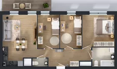 4 pokoje, mieszkanie 72,05 m², piętro 14, oferta nr 2.14.M04, Morska Vita II, Gdynia, Leszczynki, Leszczynki, ul. Działdowska 3A