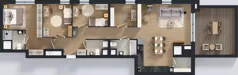 5 pokoi, mieszkanie 104,30 m², piętro 15, oferta nr 2.15.M01, Morska Vita II, Gdynia, Leszczynki, Leszczynki, ul. Działdowska 3A