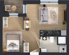 1 pokój, mieszkanie 33,24 m², piętro 2, oferta nr 2.2.M10, Morska Vita II, Gdynia, Leszczynki, Leszczynki, ul. Działdowska 3A