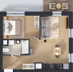 2 pokoje, mieszkanie 40,68 m², piętro 3, oferta nr 2.3.M09, Morska Vita II, Gdynia, Leszczynki, Leszczynki, ul. Działdowska 3A