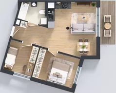 3 pokoje, mieszkanie 49,69 m², piętro 1, oferta nr AA0102, Pilczycka Vita, Wrocław, Pilczyce-Kozanów-Popowice Północne, Pilczyce, ul. Pilczycka 195