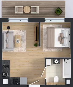 1 pokój, mieszkanie 28,99 m², piętro 1, oferta nr AA0106, Pilczycka Vita, Wrocław, Pilczyce-Kozanów-Popowice Północne, Pilczyce, ul. Pilczycka 195