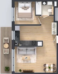 2 pokoje, mieszkanie 42,91 m², piętro 1, oferta nr AA0108, Pilczycka Vita, Wrocław, Pilczyce-Kozanów-Popowice Północne, Pilczyce, ul. Pilczycka 195