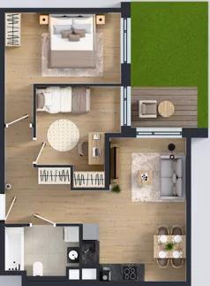 3 pokoje, mieszkanie 51,93 m², parter, oferta nr BA0002, Pilczycka Vita, Wrocław, Pilczyce-Kozanów-Popowice Północne, Pilczyce, ul. Pilczycka 195