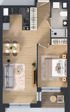 2 pokoje, mieszkanie 46,90 m², piętro 1, oferta nr 1/A/02, Kijowska Vita, Warszawa, Praga Północ, Kamionek, ul. Kijowska 27