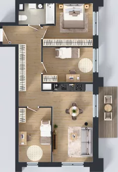 4 pokoje, mieszkanie 75,01 m², piętro 2, oferta nr 2/A/06, Kijowska Vita, Warszawa, Praga Północ, Kamionek, ul. Kijowska 27
