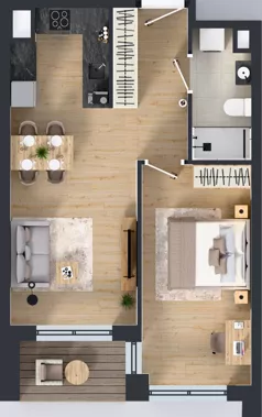 2 pokoje, mieszkanie 47,10 m², piętro 3, oferta nr 3/A/01, Kijowska Vita, Warszawa, Praga Północ, Kamionek, ul. Kijowska 27