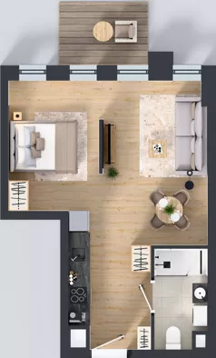 1 pokój, mieszkanie 38,57 m², piętro 3, oferta nr 3/A/08, Kijowska Vita, Warszawa, Praga Północ, Kamionek, ul. Kijowska 27