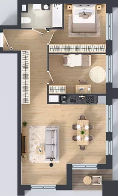 3 pokoje, mieszkanie 71,48 m², piętro 4, oferta nr 4/A/06, Kijowska Vita, Warszawa, Praga Północ, Kamionek, ul. Kijowska 27