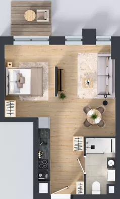 1 pokój, mieszkanie 38,57 m², piętro 5, oferta nr 5/A/08, Kijowska Vita, Warszawa, Praga Północ, Kamionek, ul. Kijowska 27